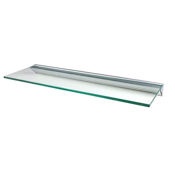 6" x 27" INCH CLEAR FLOATING GLASS SHELF 3/8" Thick 