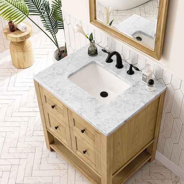 30 in. W x 23.5 in. D Single Basin Vanity Solid Surface Top in Arctic Fall with White Basin