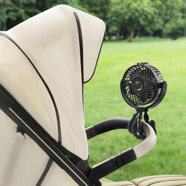 4 in. Personal Octopus Clip on Fan in Black
