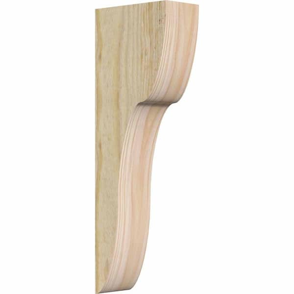 Ekena Millwork 4 in. x 8 in. x 24 in. Douglas Fir Carmel Rough Sawn Corbel