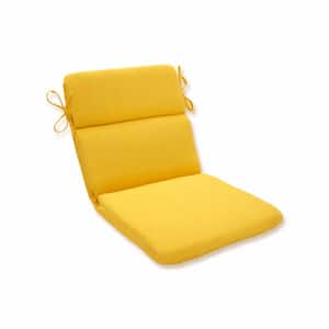 Solid Outdoor/Indoor 21 in W x 3 in H Deep Seat, 1-Piece Chair Cushion with Round Corners in Yellow Fresco