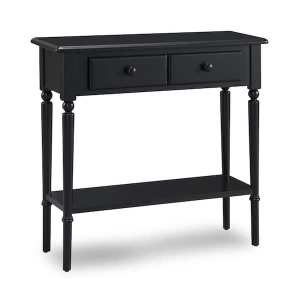 Leick Home Coastal Notions 30 In Silky, Narrow Black Console Table