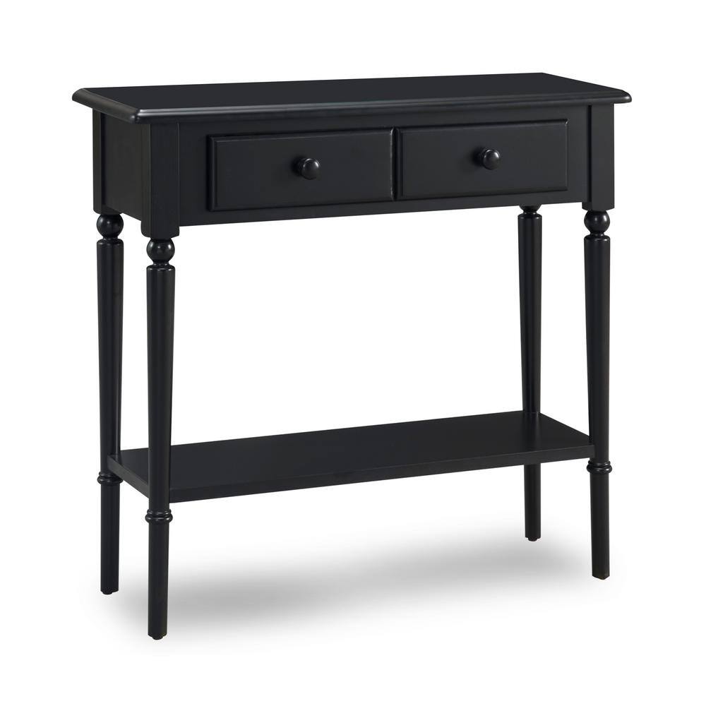 Swan Black Coastal Wood Sofa Console with Storage
