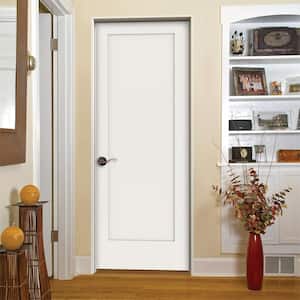 30 in. x 80 in. 1 Panel Shaker Right-Hand Solid Core Primed Wood Single Prehung Interior Door