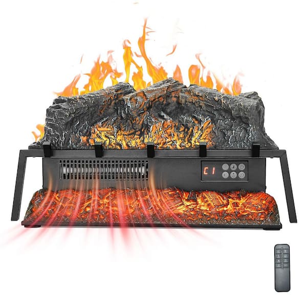 9.45 in. W, Electric Fireplace Log Fireplace Insert Log Heater with Crackling Sound,Remote Controller, Timer, Thermostat