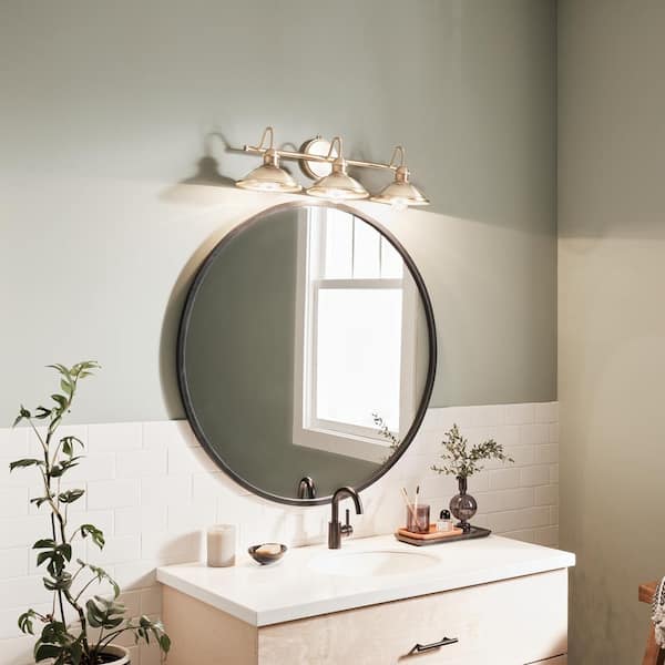 Clyde 26.5 in. 3-Light Champagne Bronze Vintage Bathroom Vanity Light
