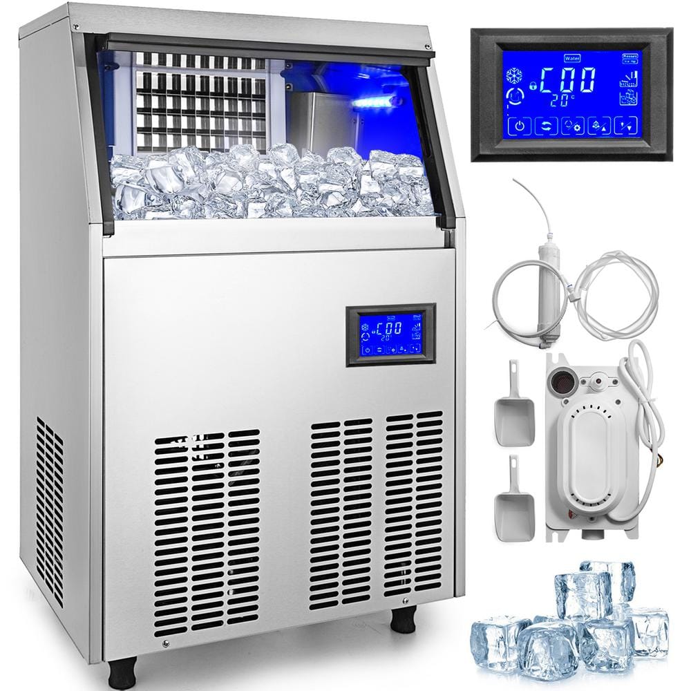 Built-In Commercial Ice Maker 90lbs Ice Stainless Steel Cube Machine  Restaurant