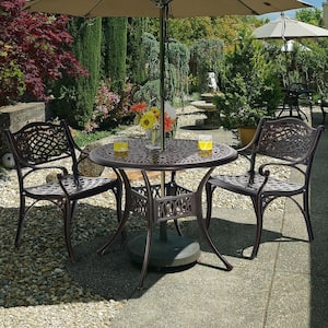 All-Weather Cast Aluminum Armrest Garden Outdoor Dining Chair (Set of 4)