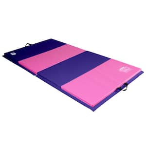 Purple-Pink 4 ft x 8 ft x 2in Thick Personal Fitness & Exercise Mat, Tumbling and Gymnastics, 32 sq. ft.