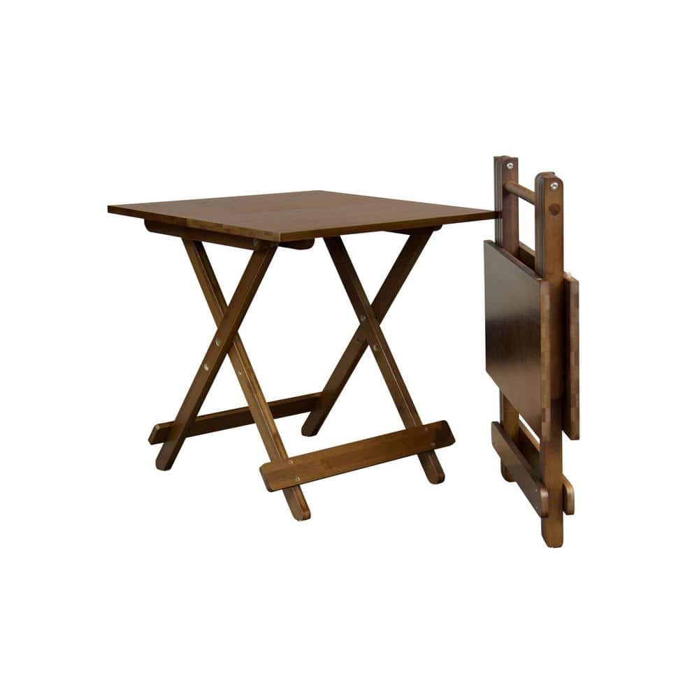 Caramel Bamboo 20'' Folding Portable Side Table