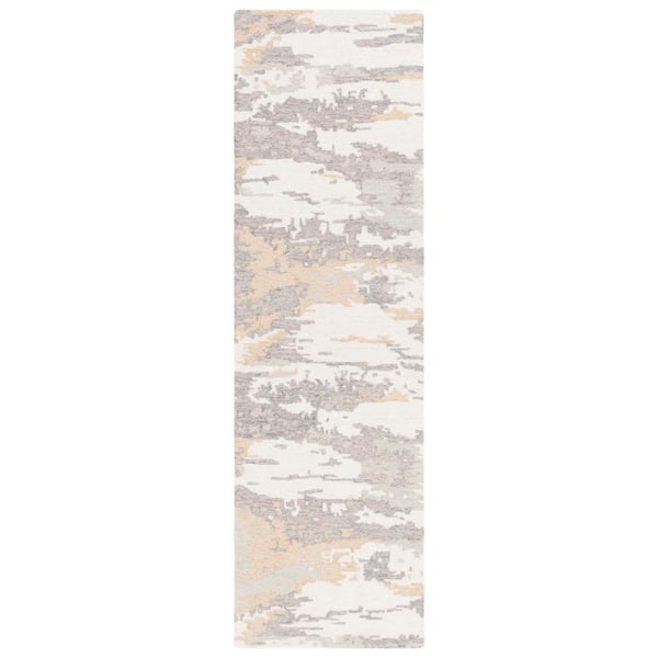 SAFAVIEH Abstract Ivory/Gray 2 ft. x 8 ft. Sky Runner Rug
