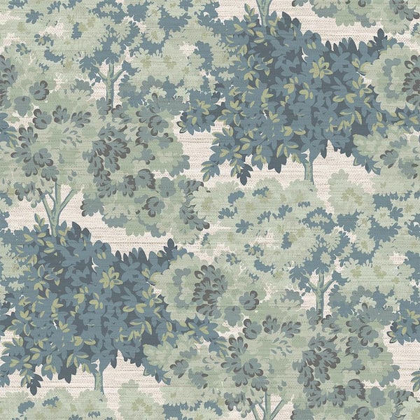 Sage Green Canopy Toile Faux Grasscloth Vinyl Peel and Stick Textured Wallpaper Roll (Covers 28 sq. ft. )