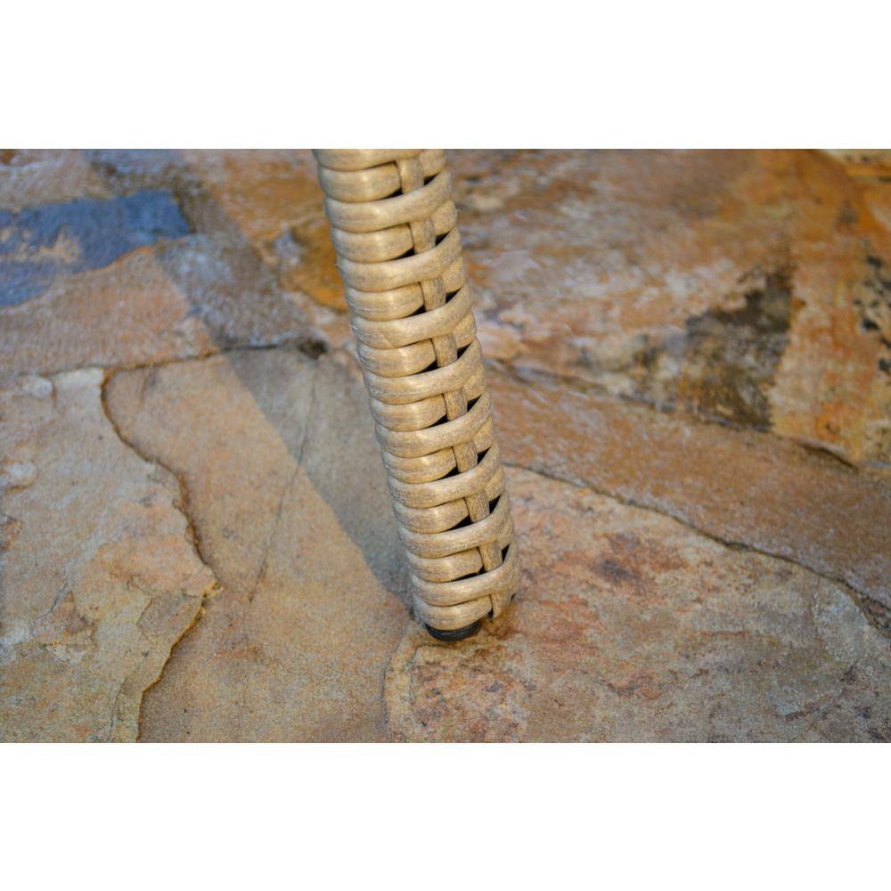 Rio Vista Sandstone Wicker and Glass Side Table