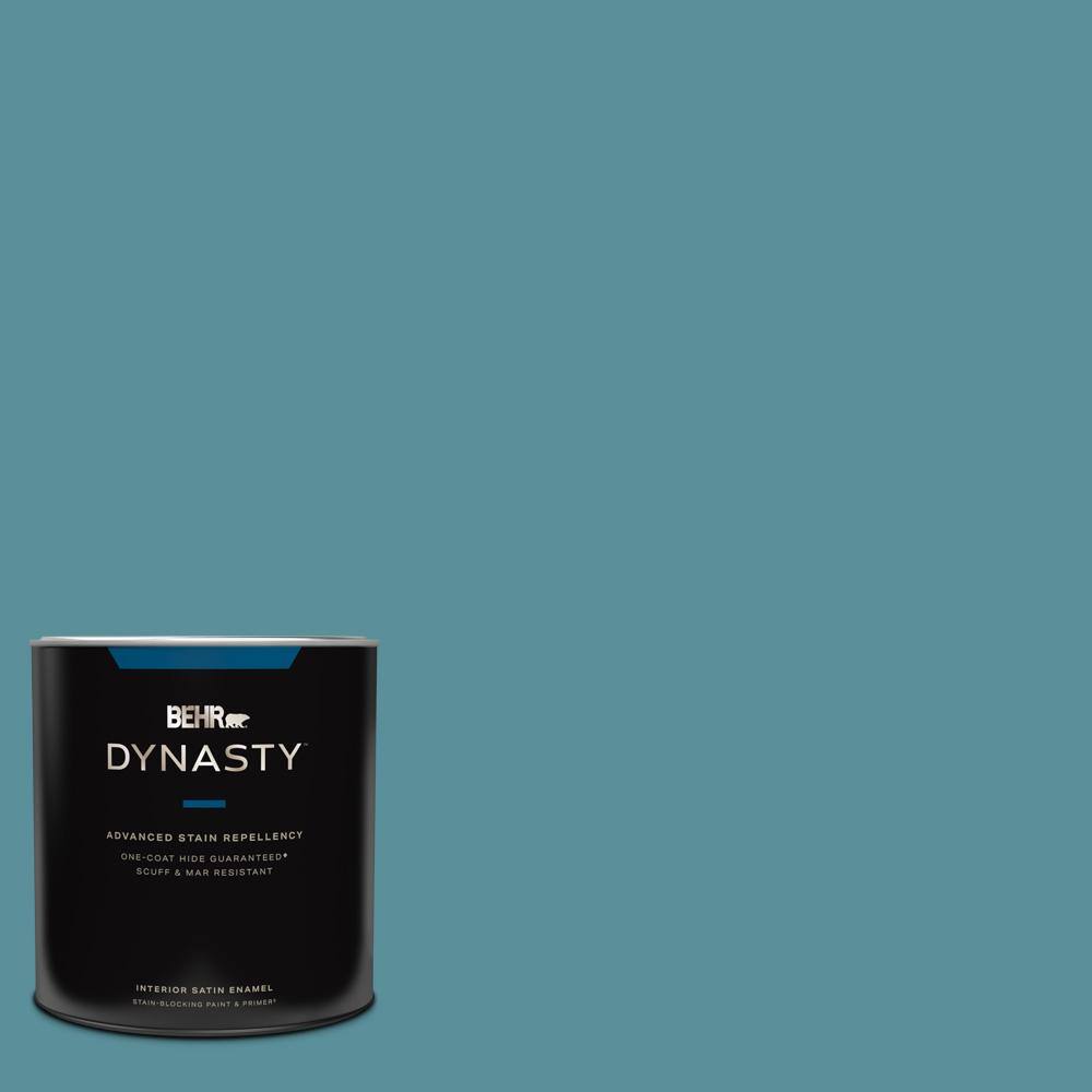 BEHR DYNASTY 1 qt. HDCAC23A Cabana Blue OneCoat Hide Satin Enamel Interior StainBlocking