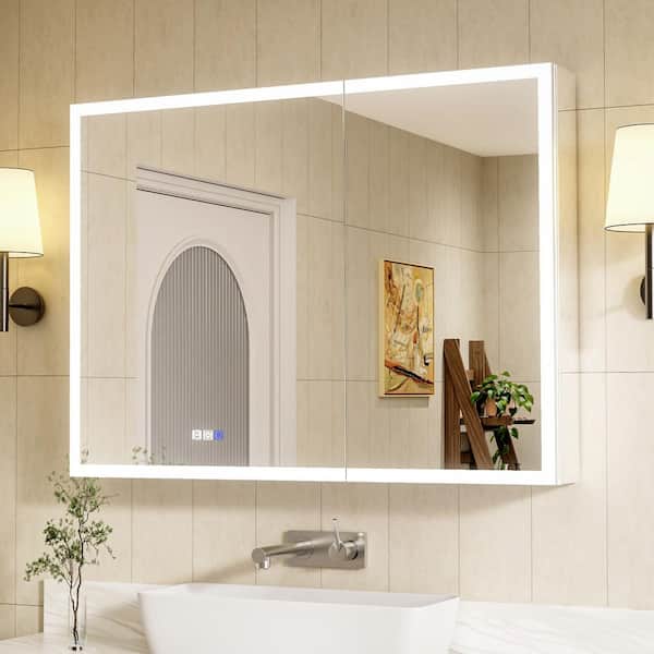 Silwyn 40 in. W x 30 in. H Rectangular Aluminum Medicine Cabinet with Mirror