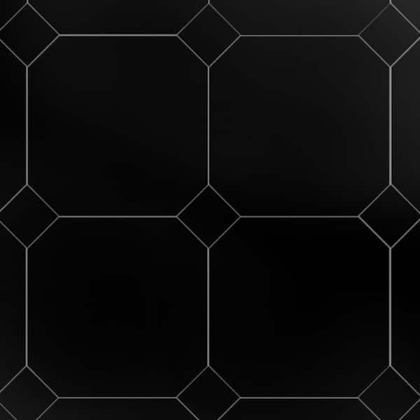 Monocolor Octagon Nero 12 in. x 12 in. Ceramic Floor and Wall Tile (10.1 sq. ft. /Case)