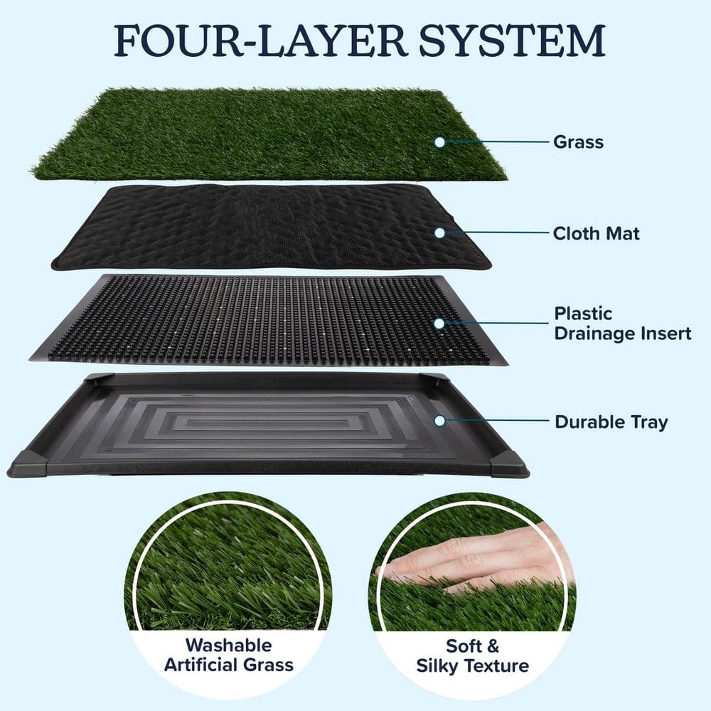 Small Green Artificial Grass Puppy Pee Pad with Tray