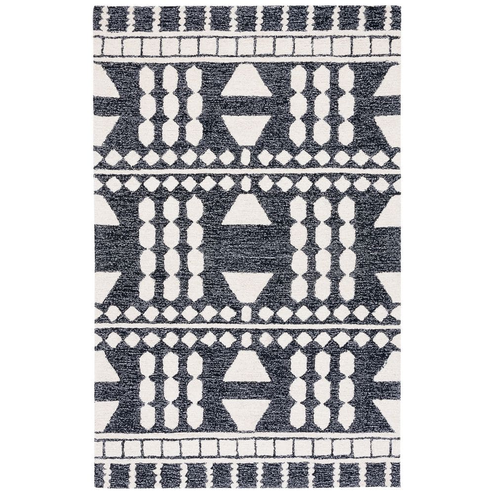 Capri 4 ft. x 6 ft. Black/Ivory Abstract Geometric Area Rug price history on PriceWatchPro