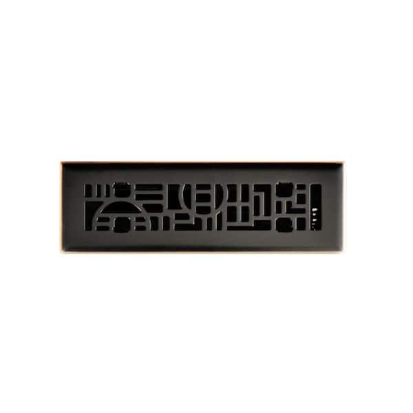 Hampton Bay 2 in x 10 in Cosmopolitan Floor Register in Oil Rubbed Bronze