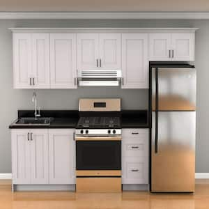 Wallace 120 in. W X 96 in. H X 24 in. D Painted Warm White Shaker Assembled Kitchen Cabinet Bundle 1