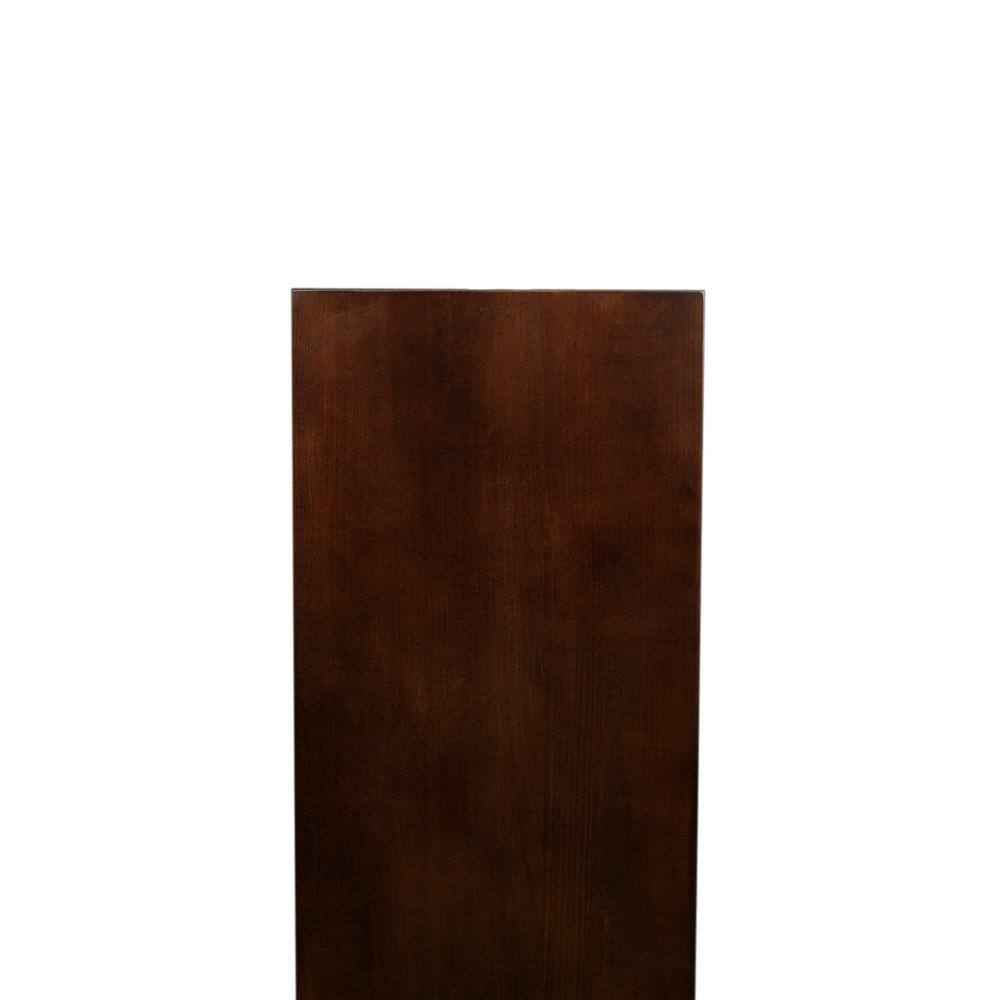 Chocolate Oak Round Side Table with Glass Top