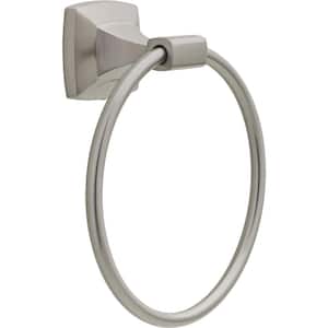 Portwood Wall Mount Round Closed Towel Ring Bath Hardware Accessory in Brushed Nickel