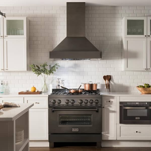 ZLINE KITCHEN & BATH 30-in 400-CFM Convertible Black Stainless Steel  Wall-Mounted Range Hood in the Wall-Mounted Range Hoods department at