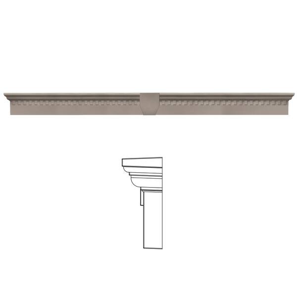 Builders Edge 6 in. x 65 5/8 in. Classic Dentil Window Header with Keystone in 008 Clay