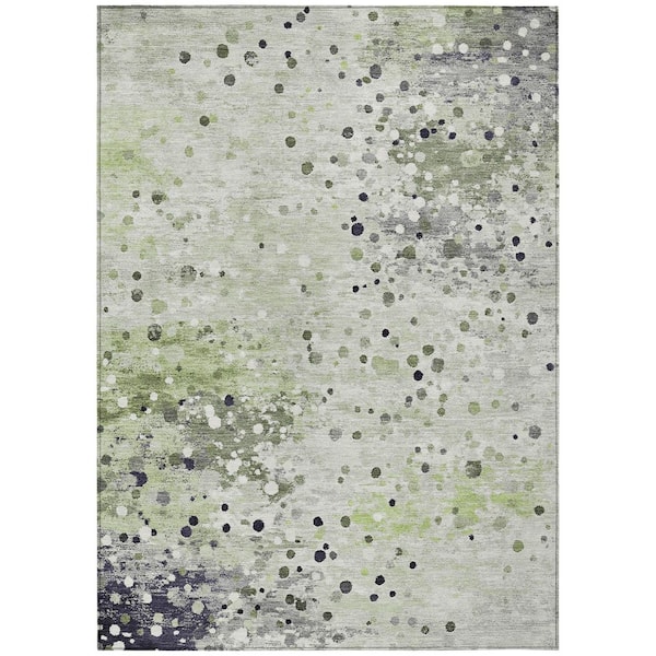 Chantille Machine Washable Indoor/Outdoor Abstract ACN2007 Aloe 5 ft. x 7 ft. 6 in. Area Rug