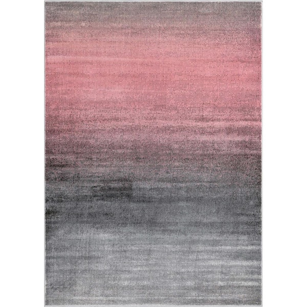 Well Woven Barclay Yaren Modern Abstract Ombre Blush 9 ft. 3 in. x 12 ft. 6 in. Area Rug