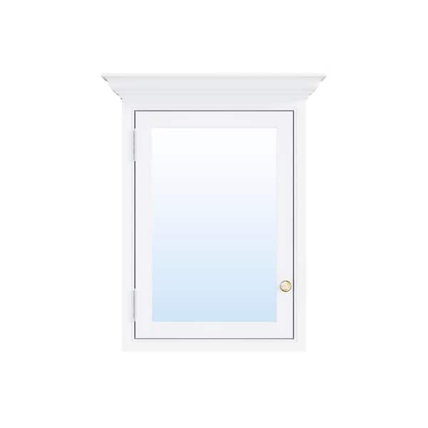24.1 in. W x 30 in. H Rectangular Recessed Mount Solid Wood Medicine Cabinet with Mirror, White