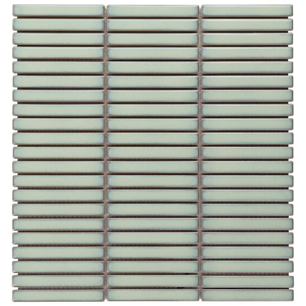 Mint Green Glossy Porcelain Mosaic Floor and Wall Tile