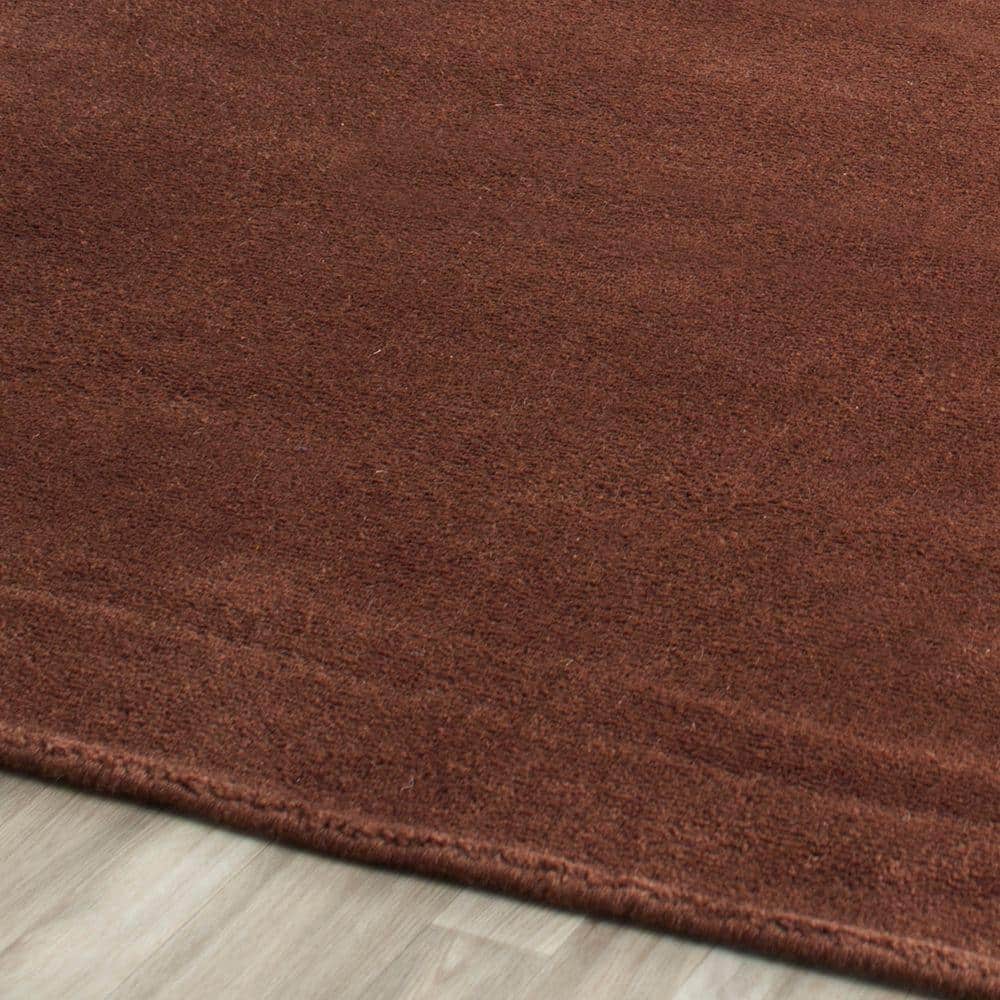 Handmade Tufted Black Shag Wool Round Rug - Easy Care 72"
