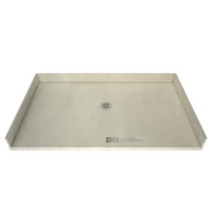 Redi Free 33 in. x 60 in. Barrier Free Shower Base with Center Drain and Polished Chrome Drain Plate