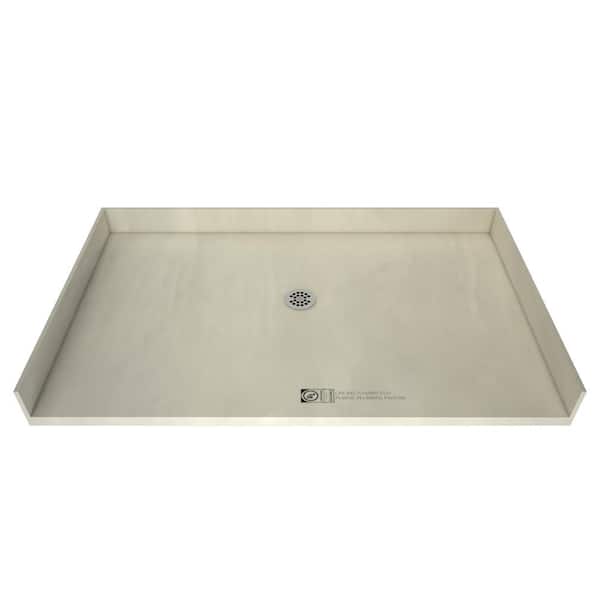 Tile Redi Redi Free 33 in. x 60 in. Barrier Free Shower Base with Center Drain and Polished Chrome Drain Plate
