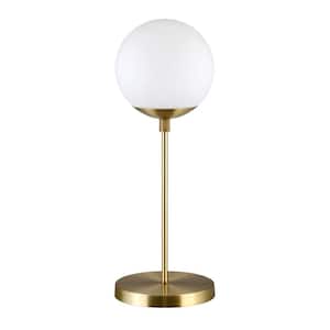 21 in. Clear Glam Integrated LED Bedside Table Lamp with Clear Glass Shade