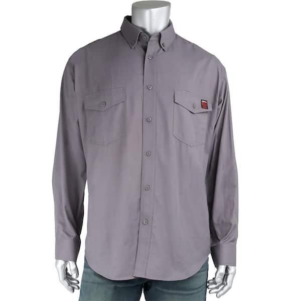 PIP Men's Small Gray AR/FR Dual Certified Ripstop Long Sleeve Work