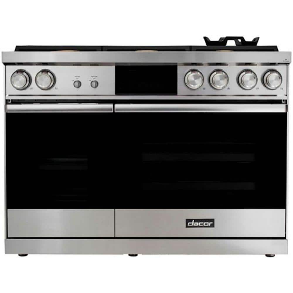 DACOR Contemporary 48 in. Pro 6 Burner Slidein Double Oven Dual Fuel