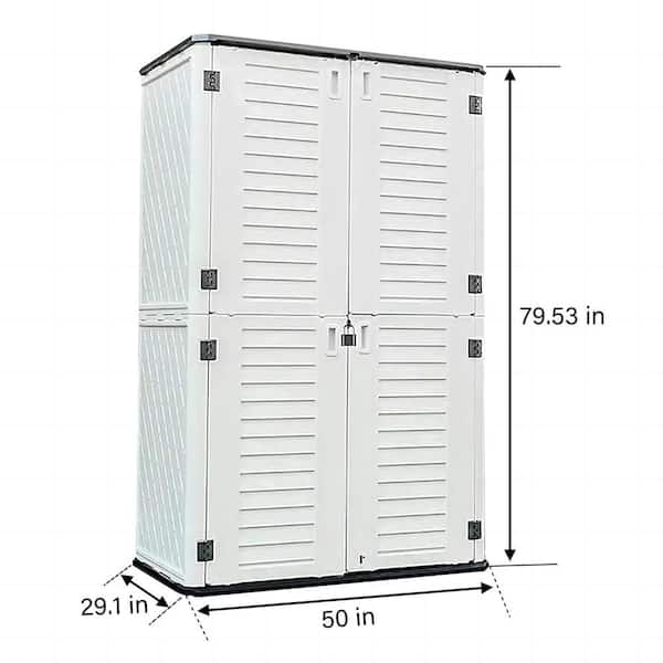 Modern 54 in. W x 35 in. D x 47 in. H Plastic (HDPE) Outdoor Storage Cabinet (Shelves Not Included)