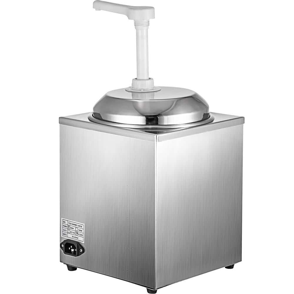 Cheese Dispenser with Hot Fudge Warmer 150W Stainless Steel Heater Silver  Electric Hot Fudge Caramel Cheese Warmer Stainless Steel Sauce Heater Tank