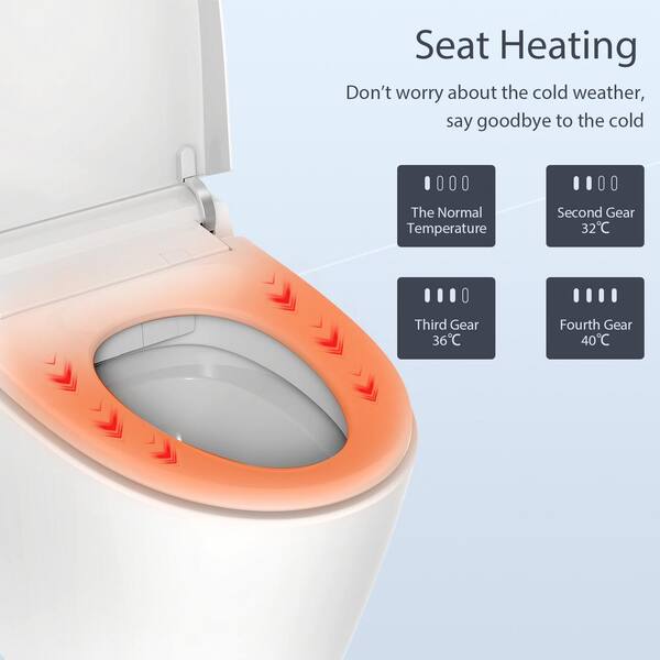 Ecofresh LED wc lighted Smart elongated U toilet seat Electric