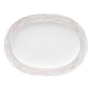 Khaki Hammock 14 in. Khaki Porcelain Oval Platter