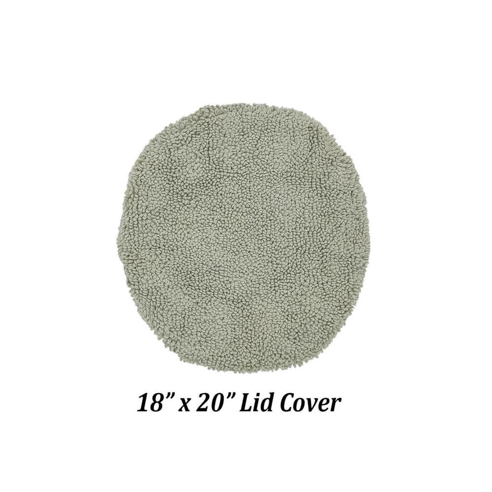 Dark Sage Cotton Tufted 18" x 20" Toilet Lid Cover