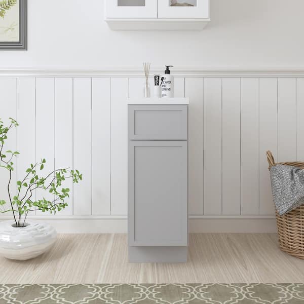 Vanity Art 12 in. W x 21 in. D x 32.5 in. H 1-Drawer Bath Vanity Cabinet Only in Gray