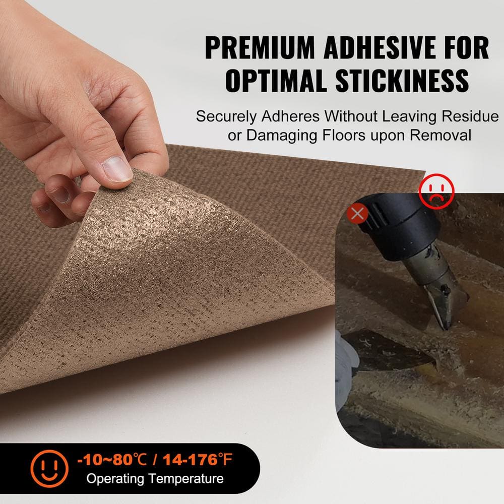 18'' x 18'' Brown Polyester Peel and Stick Carpet Tiles