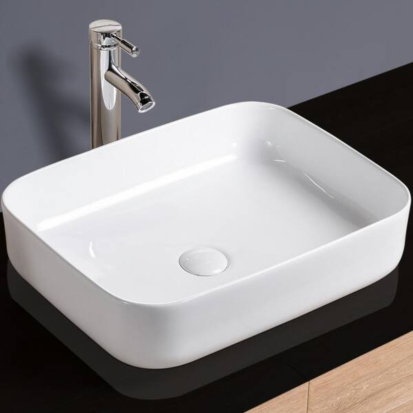 RICO様 Satico 19.68 in. Ceramic Rectangle Vessel Sink Top Mount