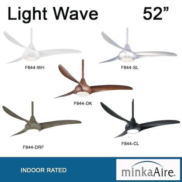 MINKA-AIRE Light Wave 52 in. Integrated LED Indoor Black Ceiling Fan with  Light with Remote Control F844-CL The Home Depot