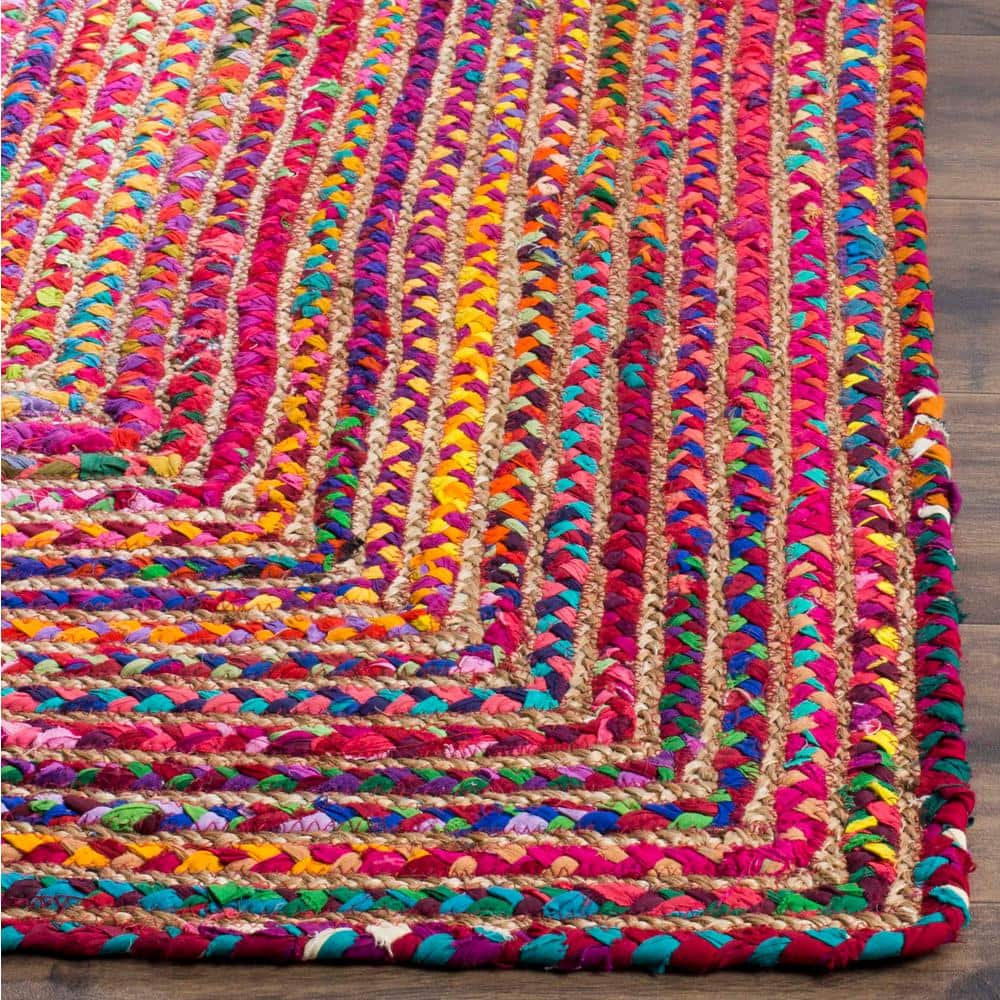 Boho-Chic Cape Cod Hand-Knotted Red and Multicolor Wool-Cotton Rug 2'3" X 4'