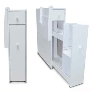 19.7 in. W x 5.5 in. D x 23 in. H White MDF Freestanding Linen Cabinet Side Cabinet in White