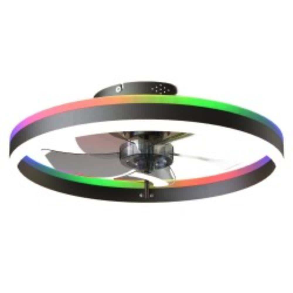 Slim Flush Mount Ceiling Fan 6 Speeds Reversible RGB Dimmable 3000-6500K LED Remote APP 3720LM price history on PriceWatchPro
